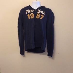 Aeropostale Juniors navy blue zip-up hoodie